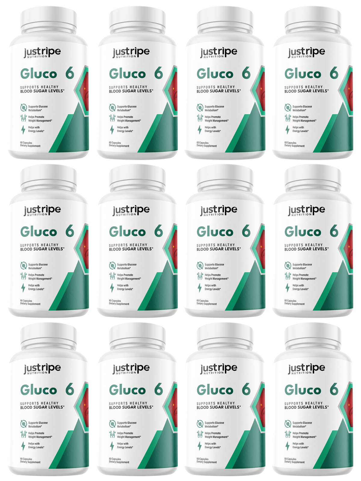12 Pack Gluco6 Supplement Advanced Formula Supports Healthy Blood Levels-60 Caps